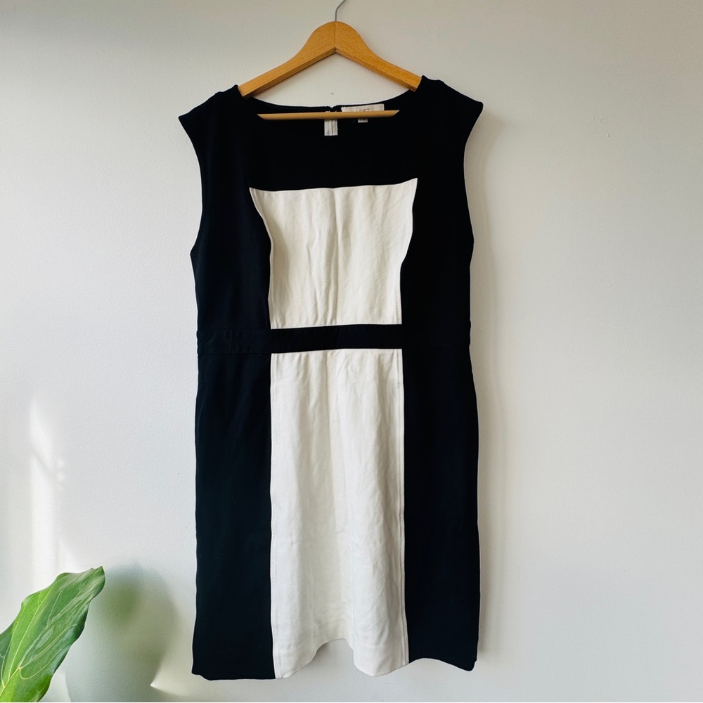 UGC Loft black and white colorblock sheath dress size 16